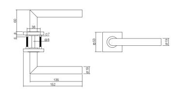 ProGriff TD-T-Form QRG auf Rosette– Edelstahl